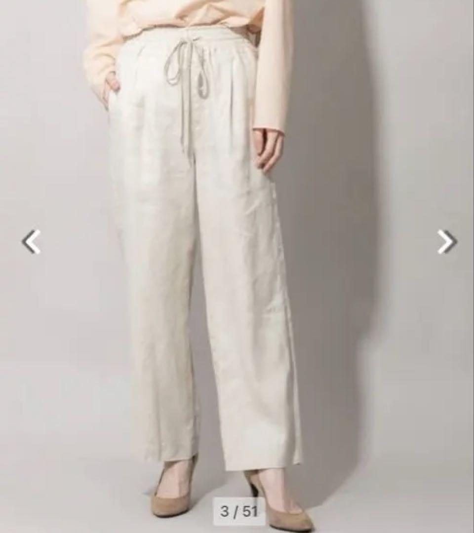 ＜MATERIAL＞ 40sフレンチリネンキャンバスイージーパンツ