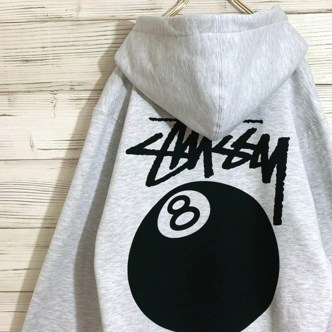 【新品】【ビッグシルエット】ステューシー 両面プリント 8ボール パーカー XL