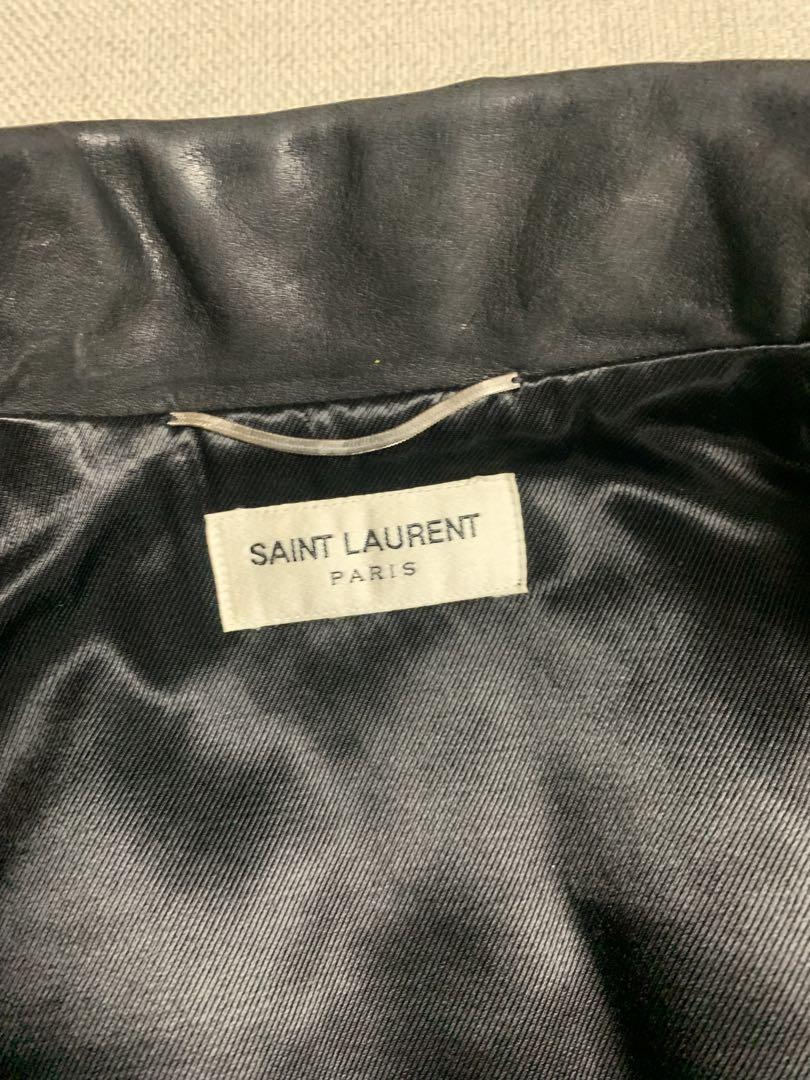 SAINT LAURENT ブラック レザーライダースジャケット　サイズ48