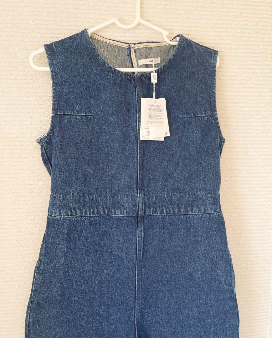 【CLANE 】BACK OPEN DENIM ALL IN ONE (1)