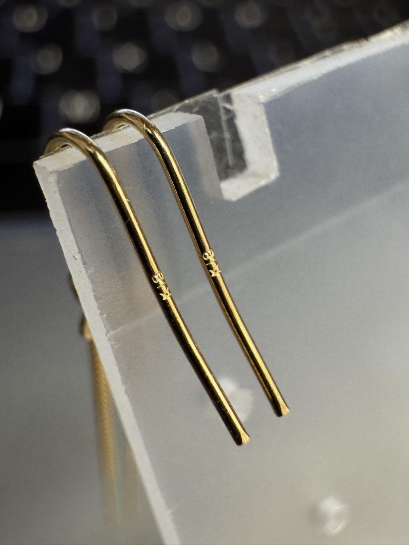 定番の中古商品 ☆K18 チェーンピアス 18金 フック 18k スキンジュエリー 華奢アクセ アクセサリー