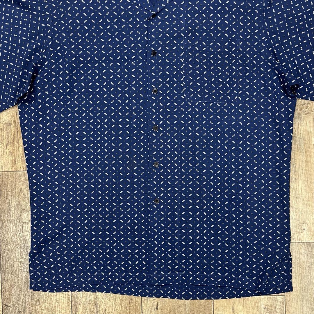 90'S RALPH LAUREN レーヨン オープンカラーシャツ 小紋柄