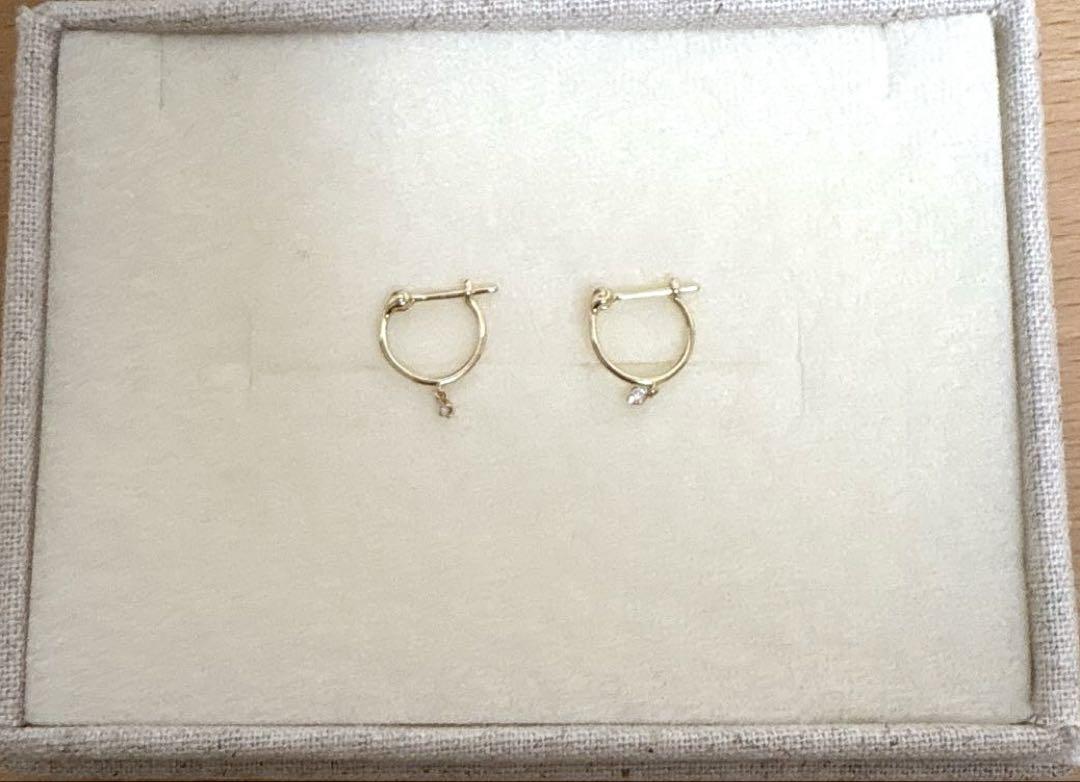 ソーイ sowi 【K10】プチフープ ダイヤモンド ピアス