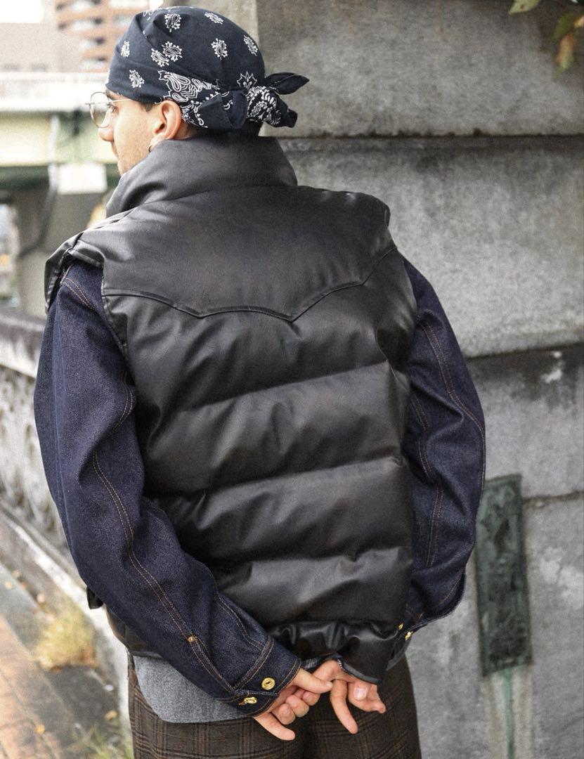ジャケット・アウター BALLSY.BROTHERS leather down vest