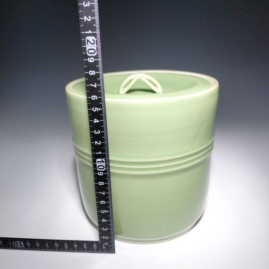 茶道具　天竜寺青磁皆具　手塚祥堂作　 3点　杓立欠品　共箱　美品