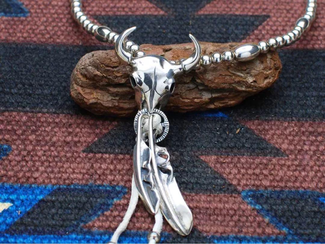 ★美品★ NATIVE SPIRIT ウイング フェザー ペンダント 左向き M
