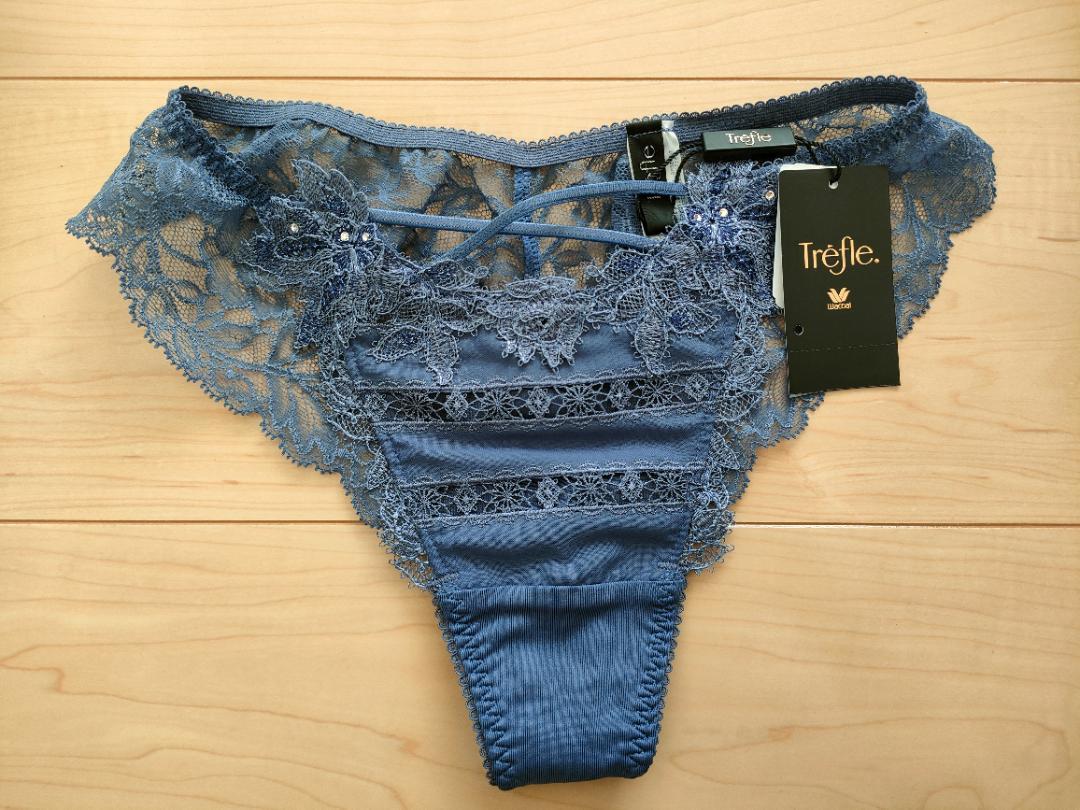 驚きの値段 新品⭐トレフル44GソングTバックM青⭐ワコールジェ 下着・アンダーウェア