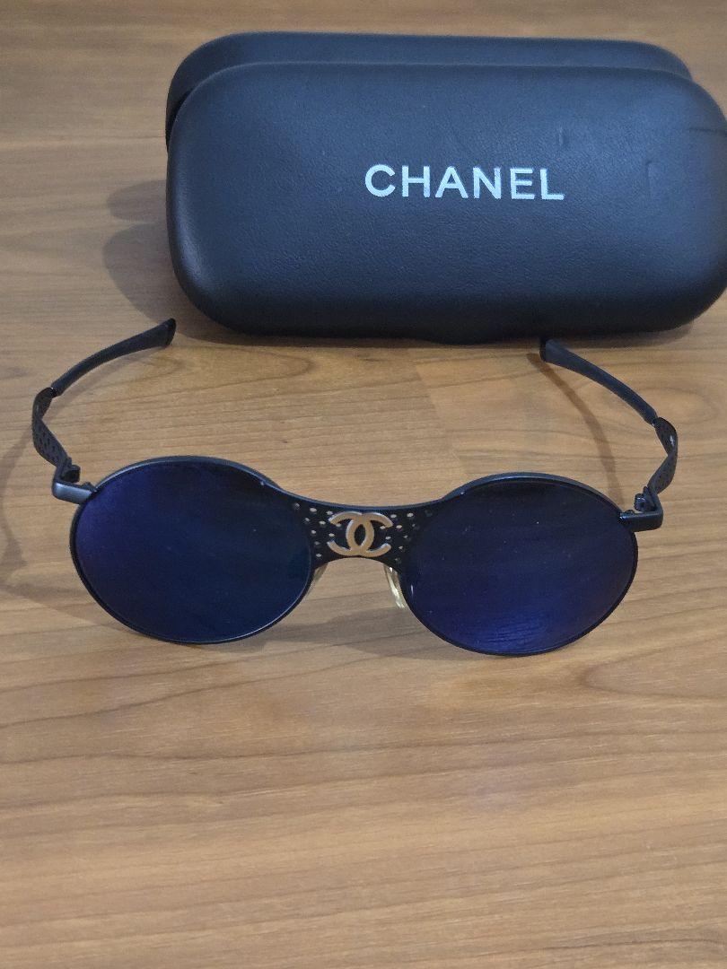 【美品】CHANEL サングラス メッシュ ブラック 黒 ケース付
