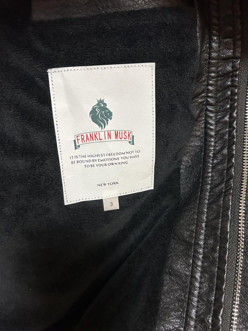 ミ*ン様 定価12万 FRANKLIN MUSK・レザージャケット 裏起毛 ライ