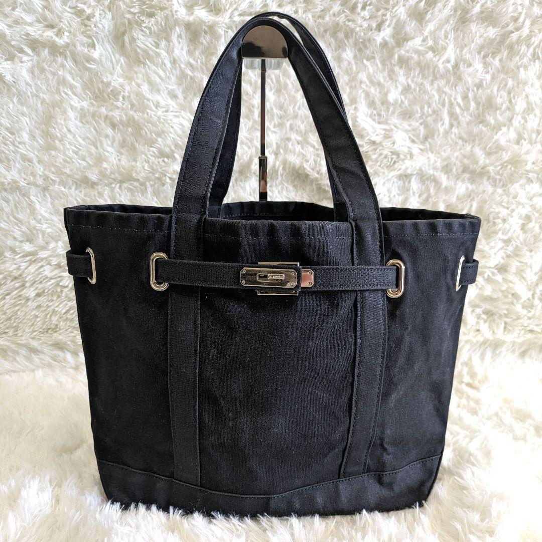 美品☆シータパランティカ　A4収納　通勤　 黒
キャンバストートバッグ ブラックトートバッグ