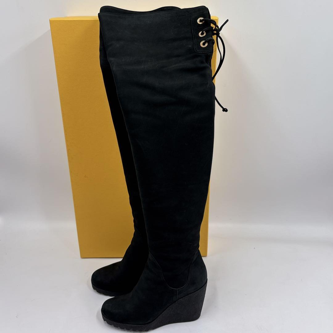 【超希少】Fendi ロングブーツ　ニーハイ　ヌバックブラック　34