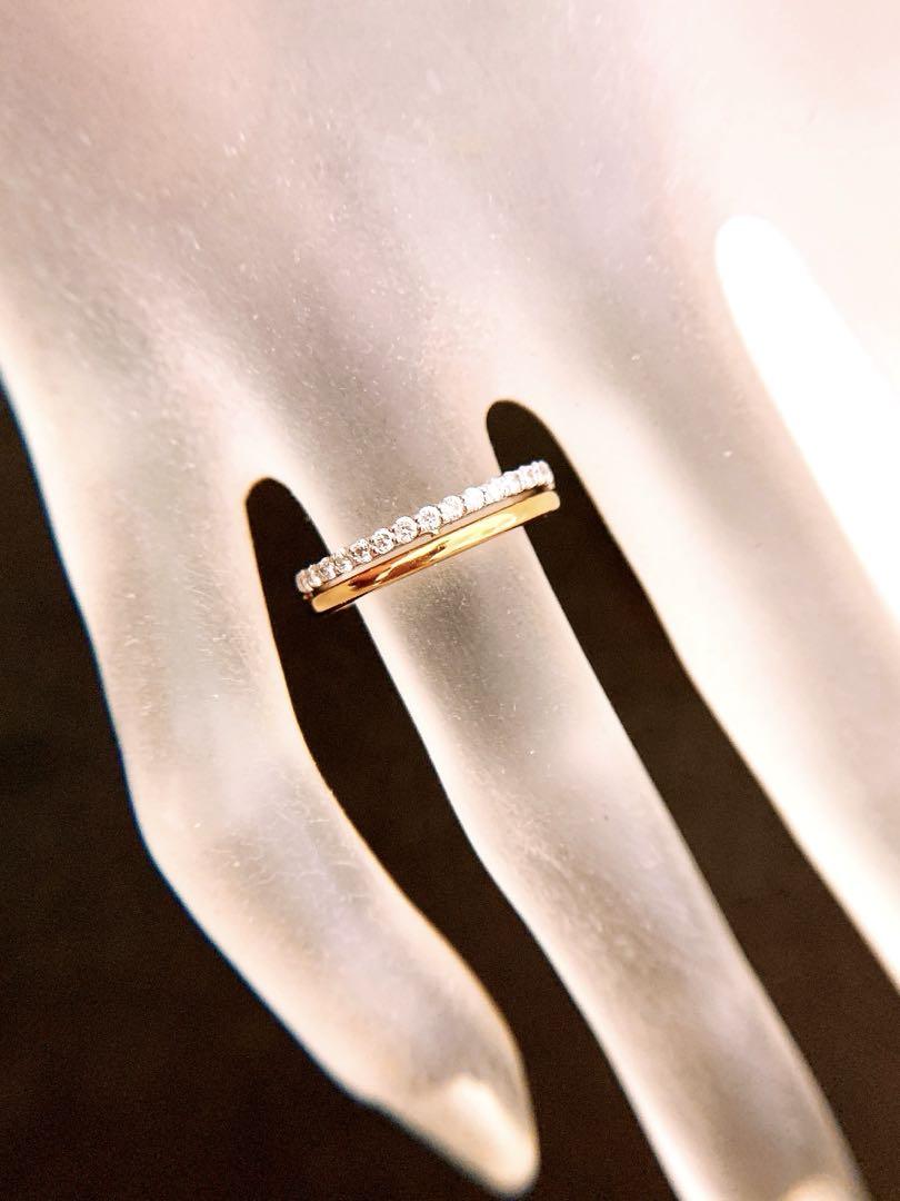 人気特価激安 約2.53g❗️美品❣️コンビカラー✨2連風✨D0.20CT✨k18ダイヤ アクセサリー