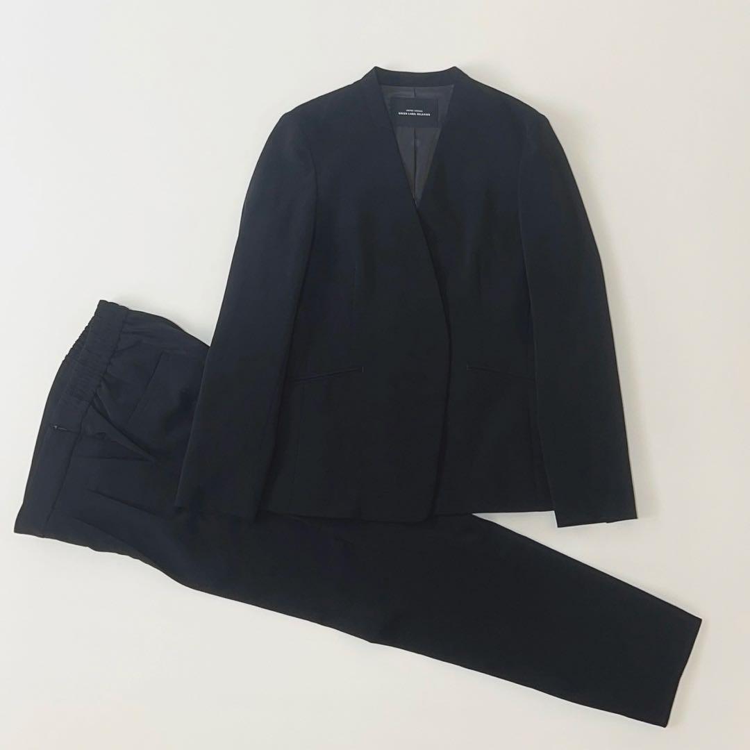 完璧 パンツスーツ セットアップ relaxing label green 黒 メルカリ - 38 スーツ・フォーマル・ドレス