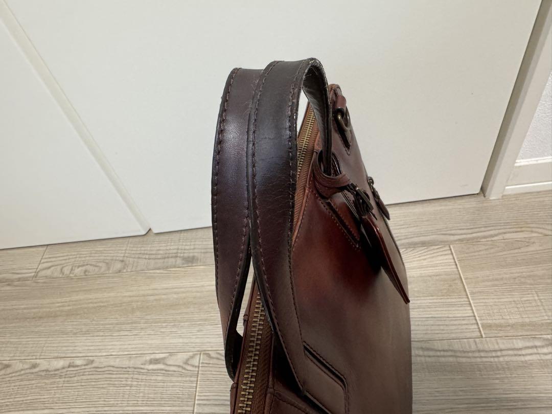 【美品】マザーハウス　アンティークスリムビジネス　ブラウン