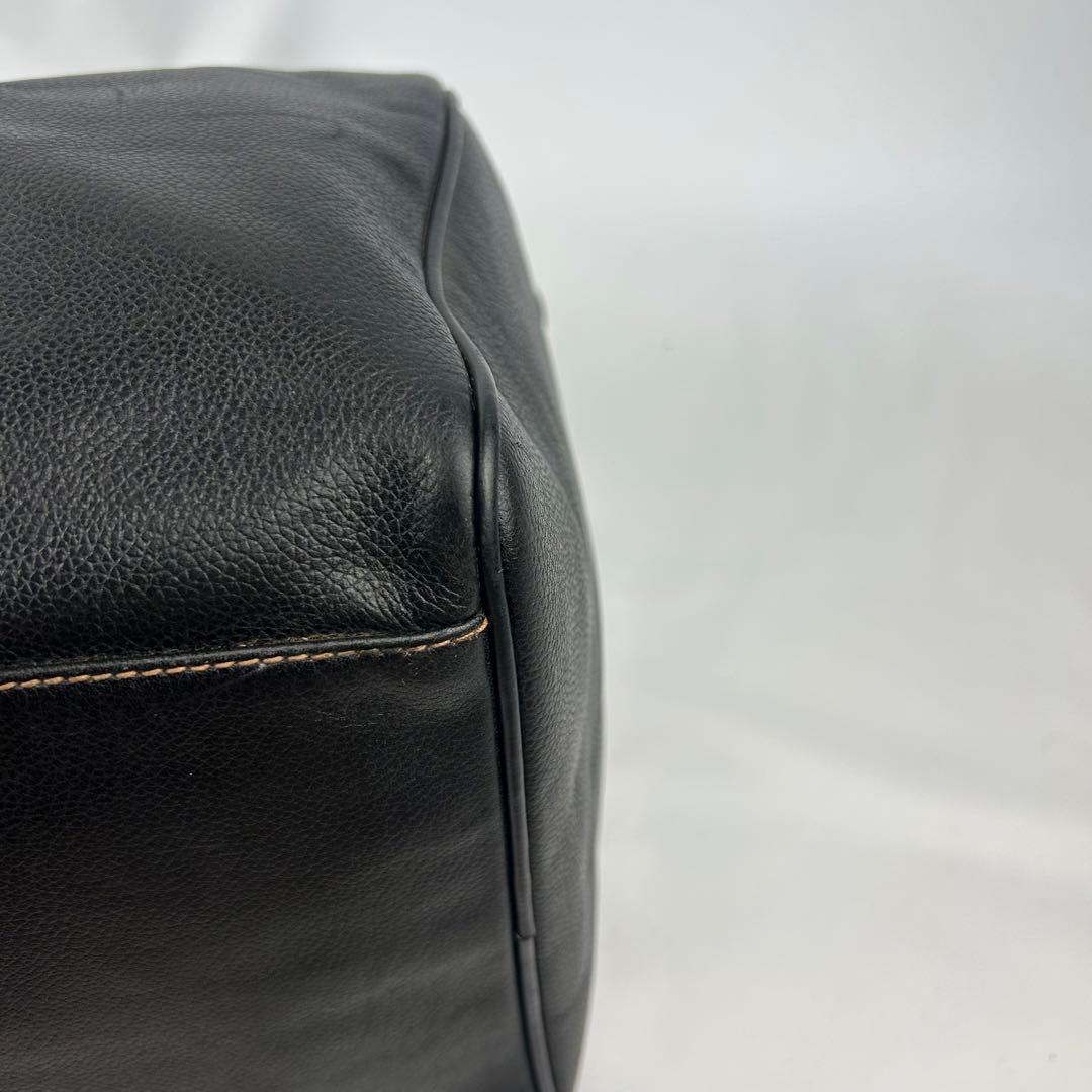 【美品】ダンヒル　ボストンバッグ　レザー　ロゴ金具　デカボストン　黒　旅行バッグ