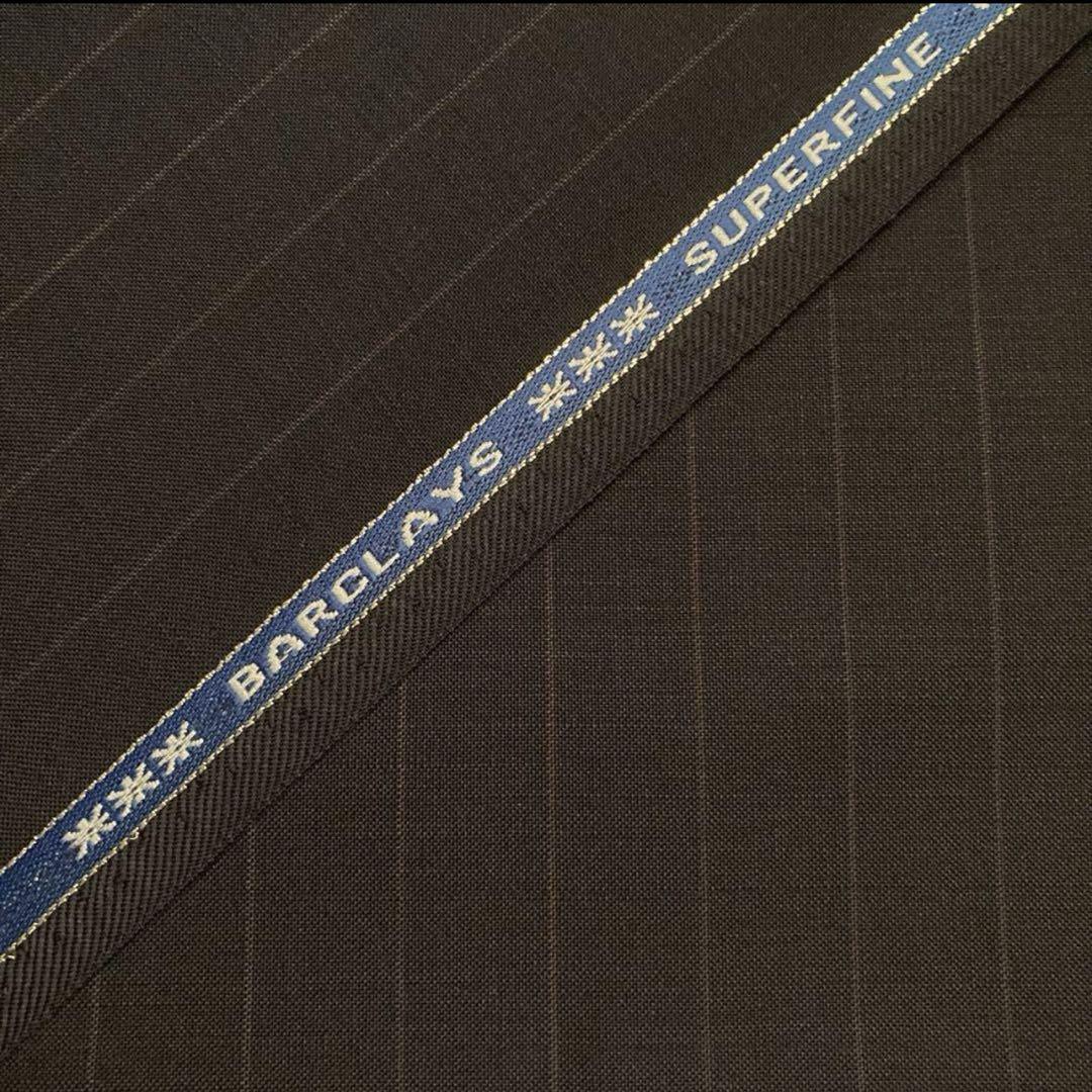 英国 スーツ 生地 Barcleys 紺 モヘア 画像1
