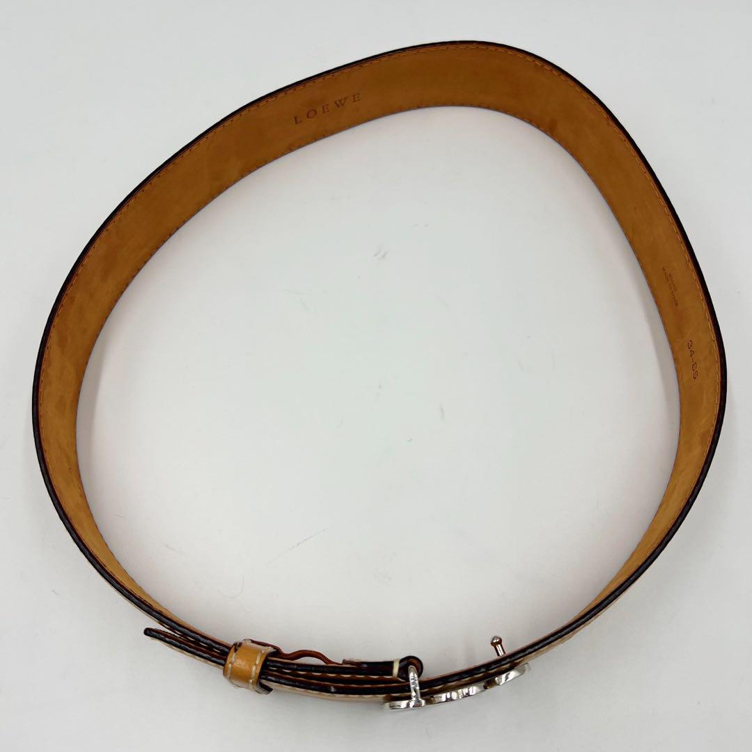 LOEWE ロエベ レザー ベルト アナグラム34-85