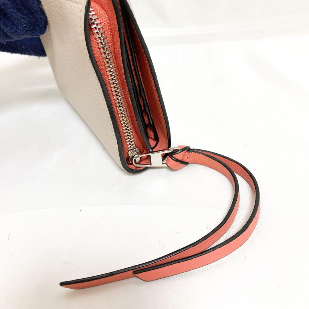 美品 ロエベ アナグラム コンパクトジップウォレット ソフトグレインカーフ
