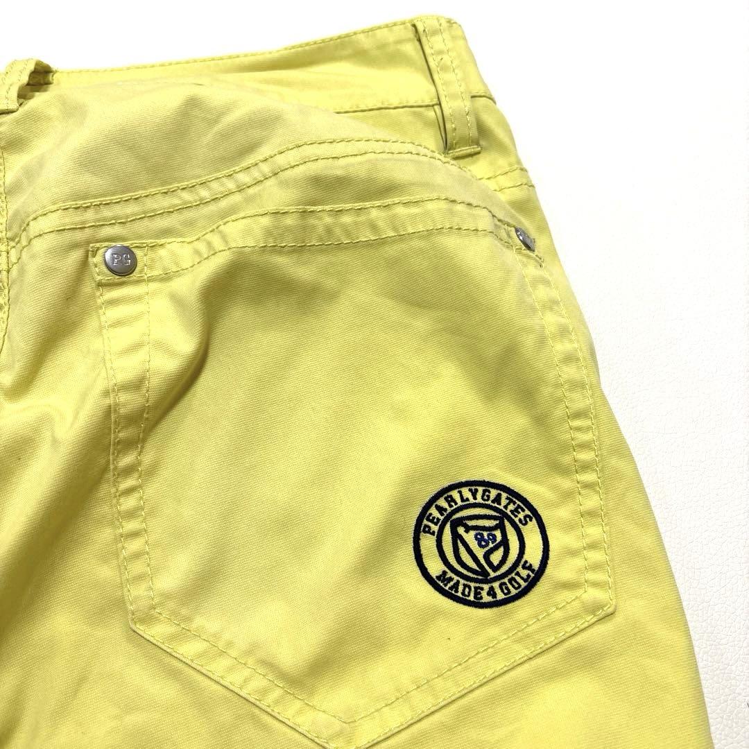 パーリーゲイツ　0/S ロングパンツ　イエロー系　バックロゴ　春夏　レディース
