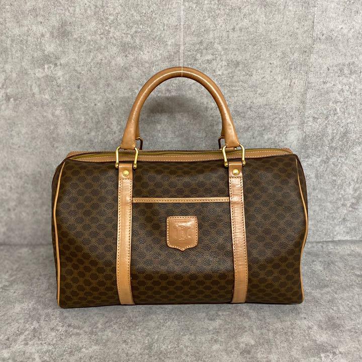 極 美品 セリーヌ マカダム ブラゾン ボストンバッグ ハンドバッグ 魅力の