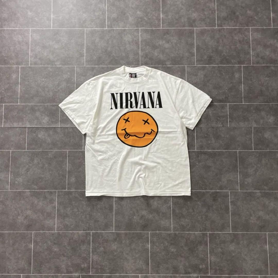 NIRVANA ニルヴァーナ smile s/s band Tシャツ 白 XL