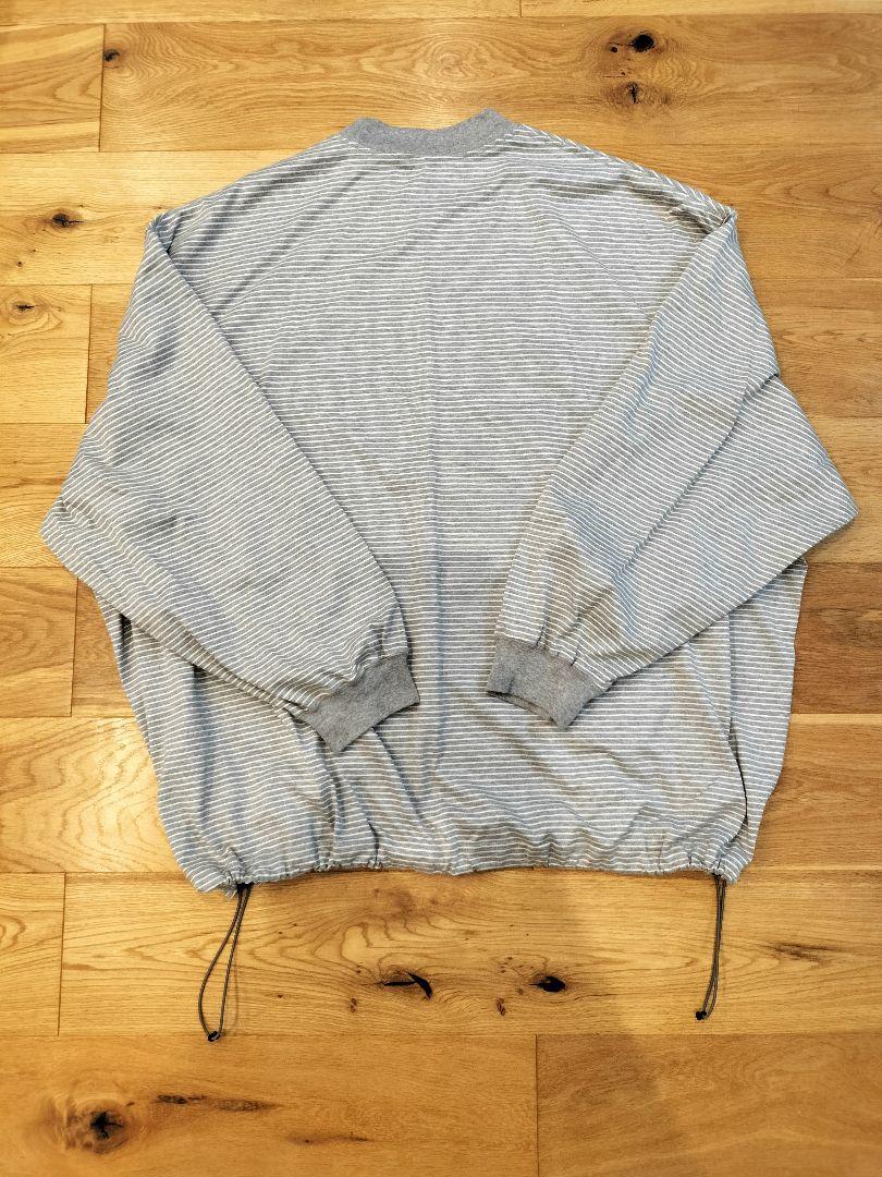 イズネス　長袖バルーンTシャツ　グレー　ボーダー　Lサイズ　美品　ドローコード