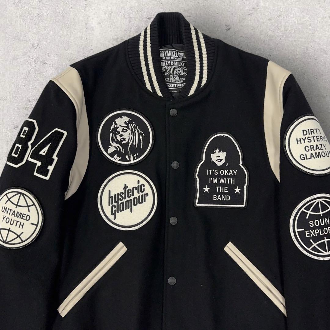 10268【美品・Lサイズ】ヒステリックグラマー☆レザー×ウール　スタジャン