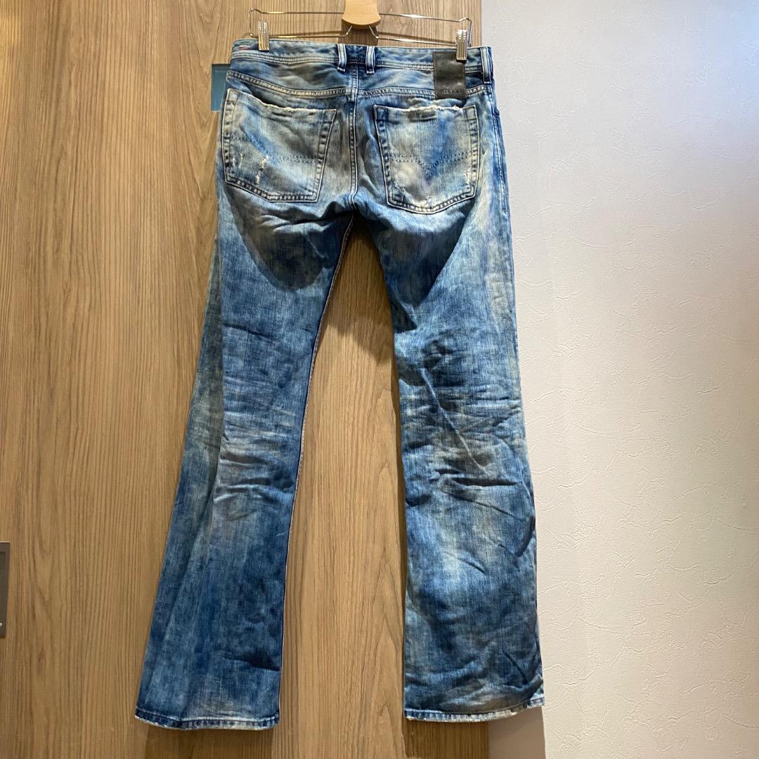DIESEL イタリア製 W30 y2k ボタンフライ 色落ち フレアデニム