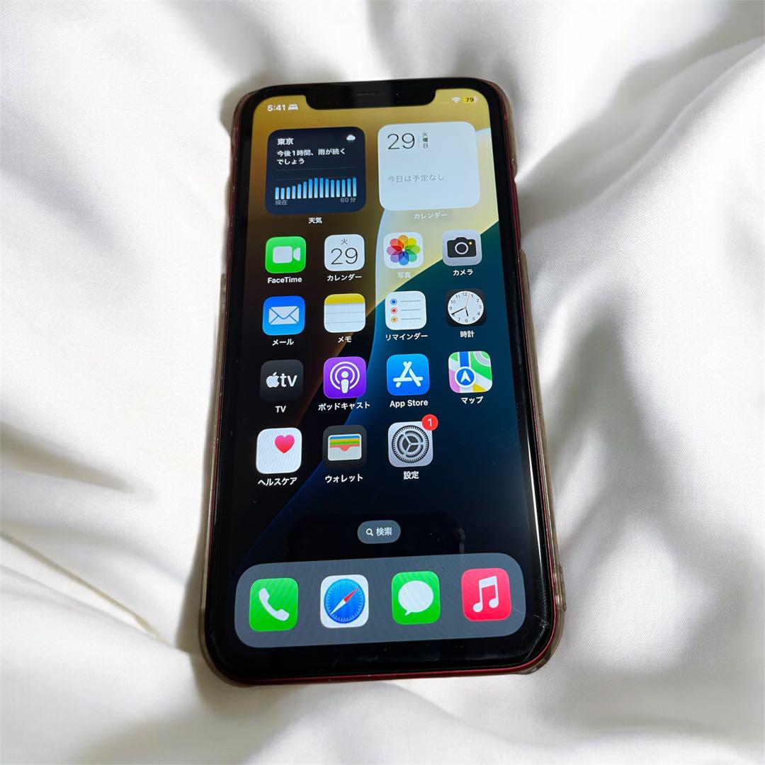 iPhoneXR 128GB color RED 画面割れ有り