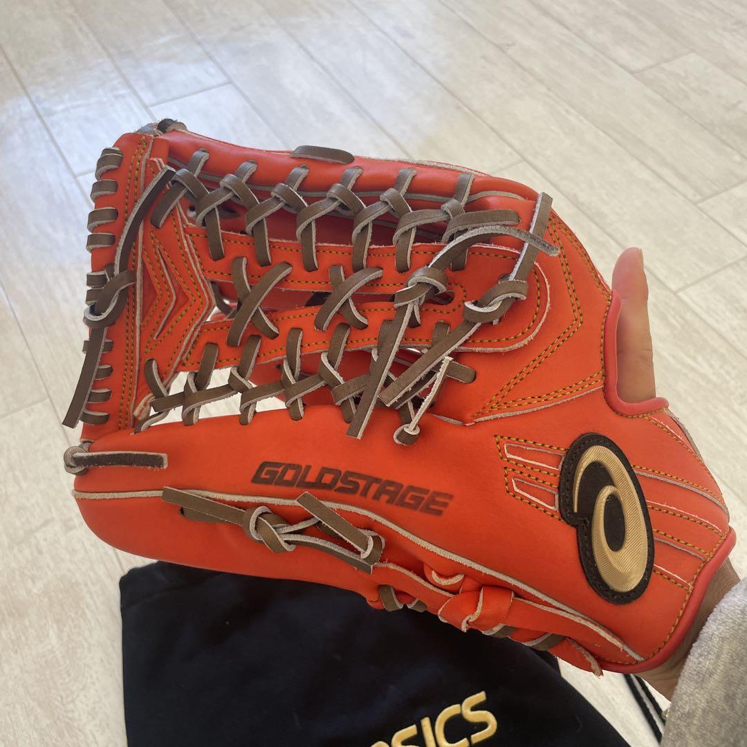 ASICS ゴールドステージ 野球グローブ オレンジ