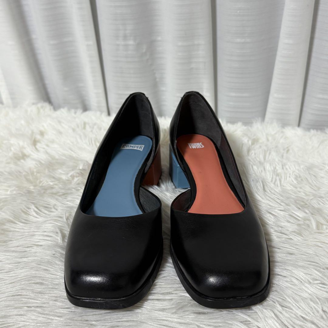 ⭐️未使用級⭐️　カンペール　TWINS　パンプス　ローヒール　ブラック　レザー ⭐️未使用級⭐️ カンペール TWINS パンプス ローヒール