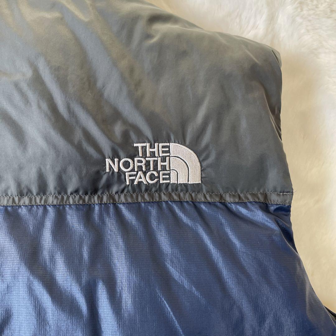ノースフェイス　ヌプシダウンベスト　メンズ　ネイビーXグレー　フード有り　M Amazon | THE NORTH FACE ノースフェイス ノベルティヌプシ