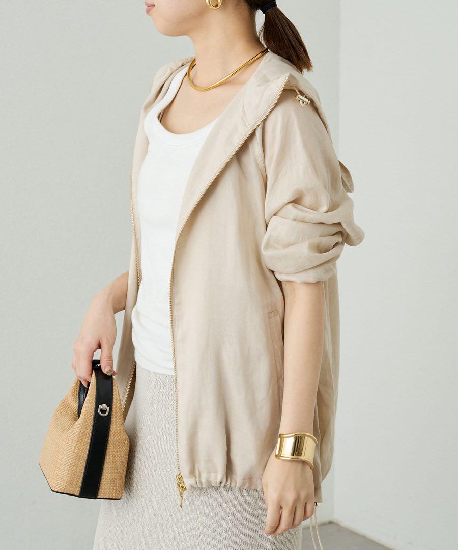 Loungedressラウンジドレス　シアーZIPパーカー　ベージュ