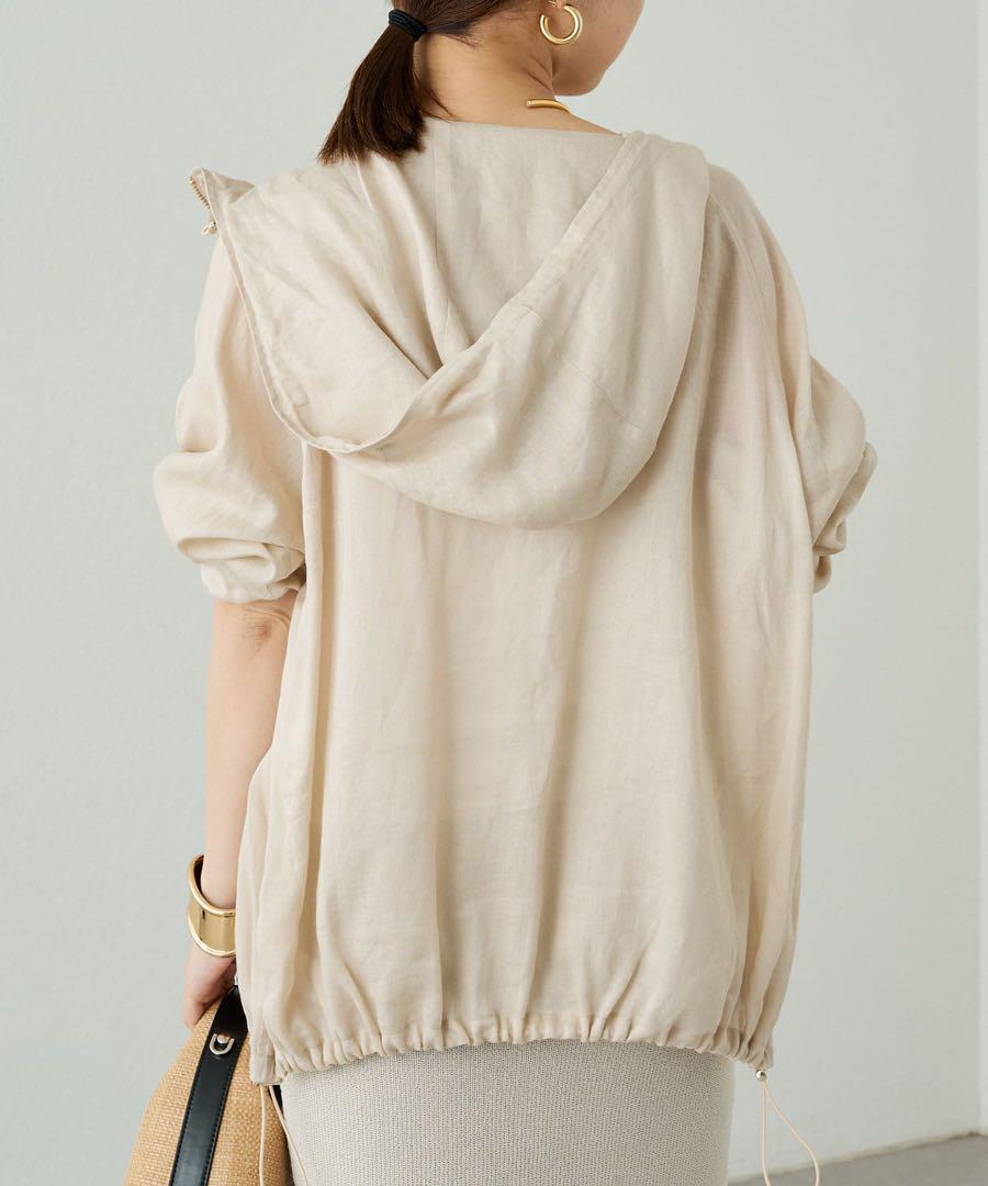 Loungedressラウンジドレス　シアーZIPパーカー　ベージュ