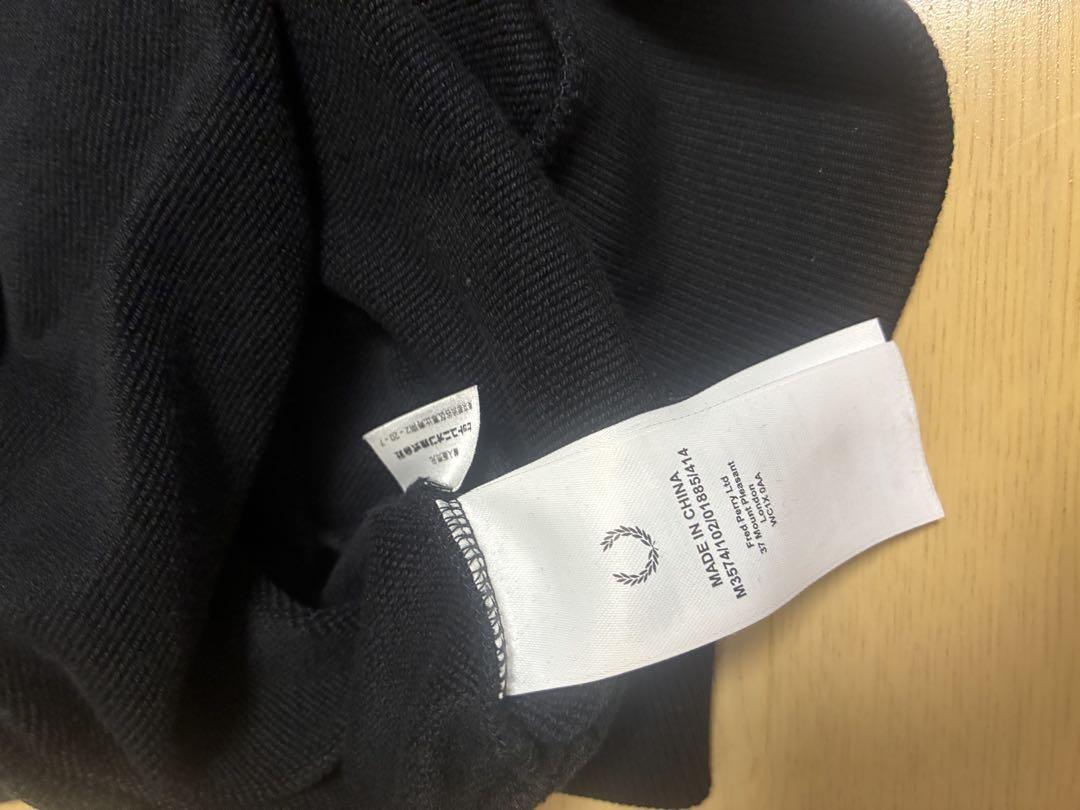 FRED PERRY ブラック ハーフジップ スウェット M