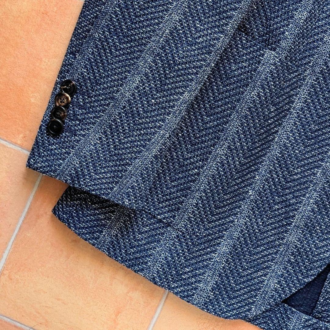 LARDINI ブルーグレー LIKNIT ジャケット リネン ニット 46