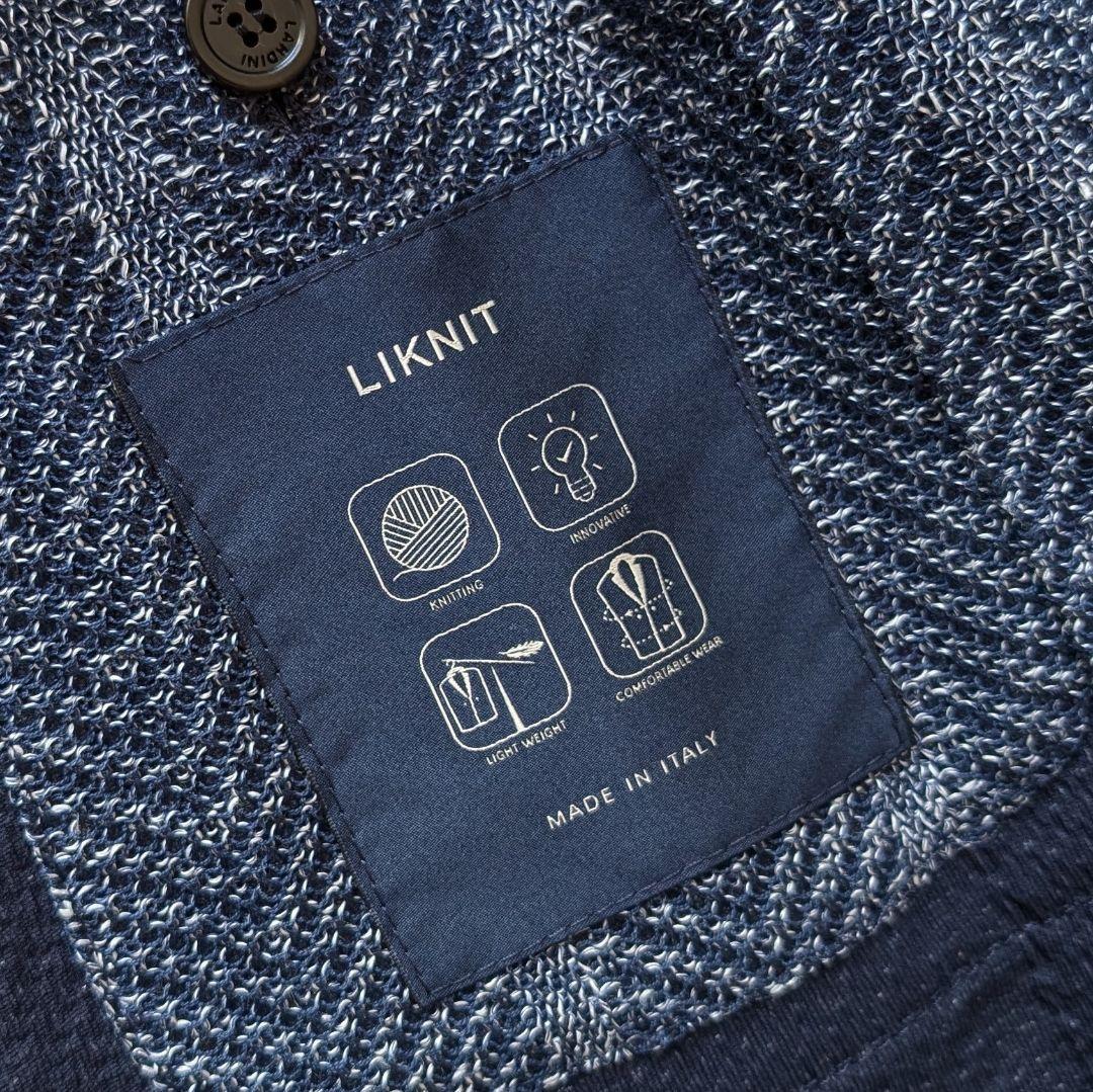 LARDINI ブルーグレー LIKNIT ジャケット リネン ニット 46