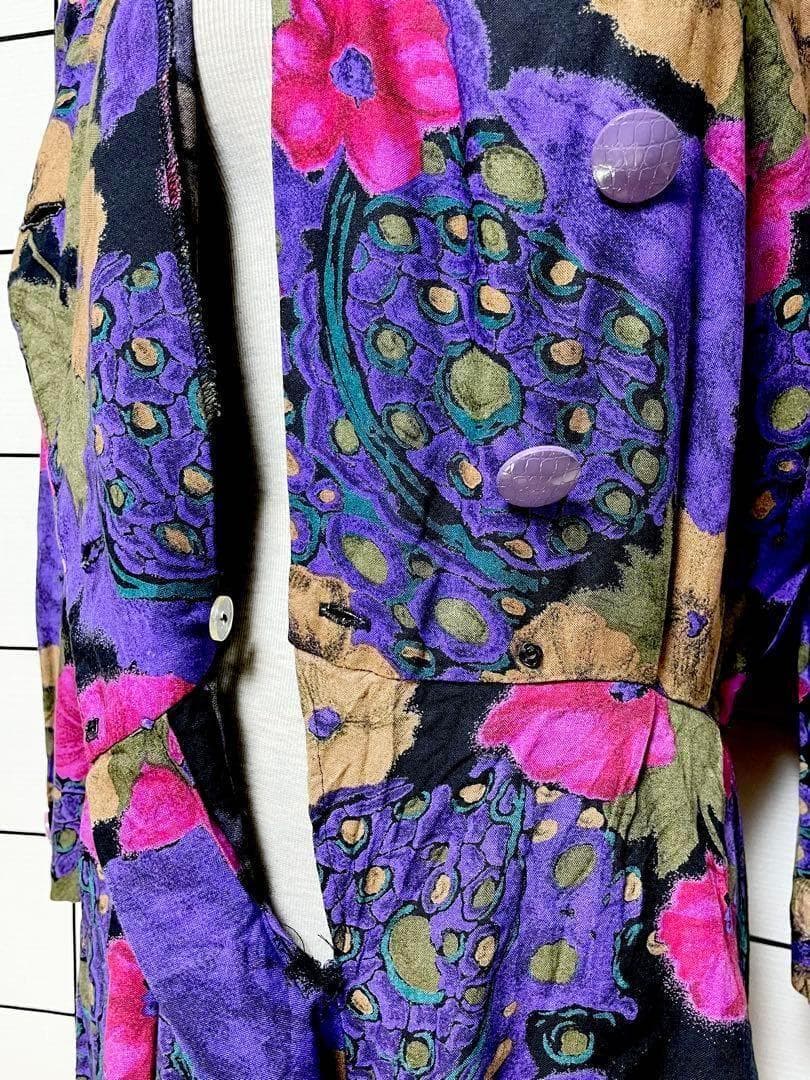 vintageヴィンテージオールインワン花柄レトロサイケデリックUSA海外古着 vintageヴィンテージオールインワン花柄レトロサイケデリックUSA海外古着