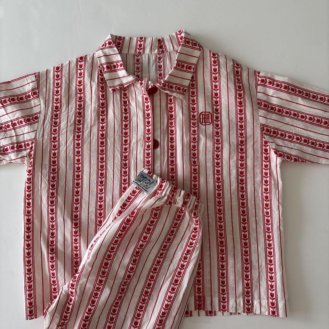 【House on the hill】パジャマ flower stripe house on the hill Pajamas Flower Stripe パジャマ・バスローブ