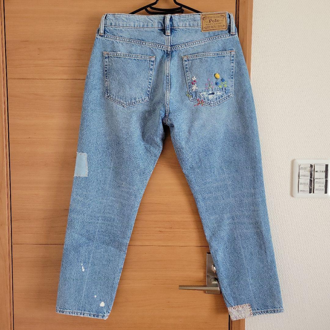 ラルフローレン　パッチワークテーパードデニム