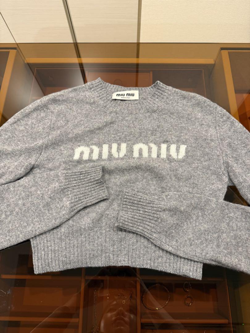 miu miu グレー クロップドニット 36