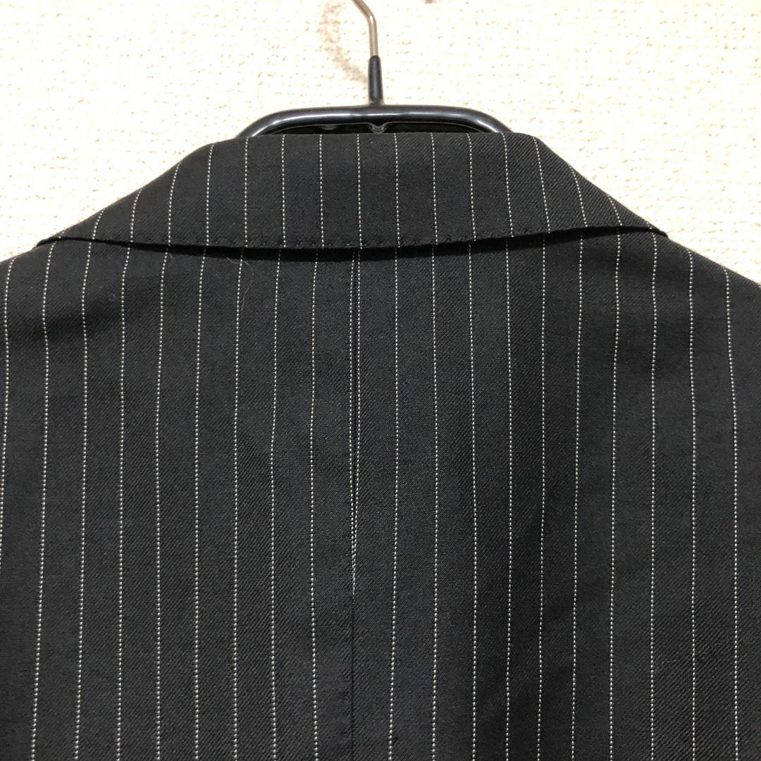 【美品】エディフィス ウール100% ストライプジャケット 黒 44 日本製