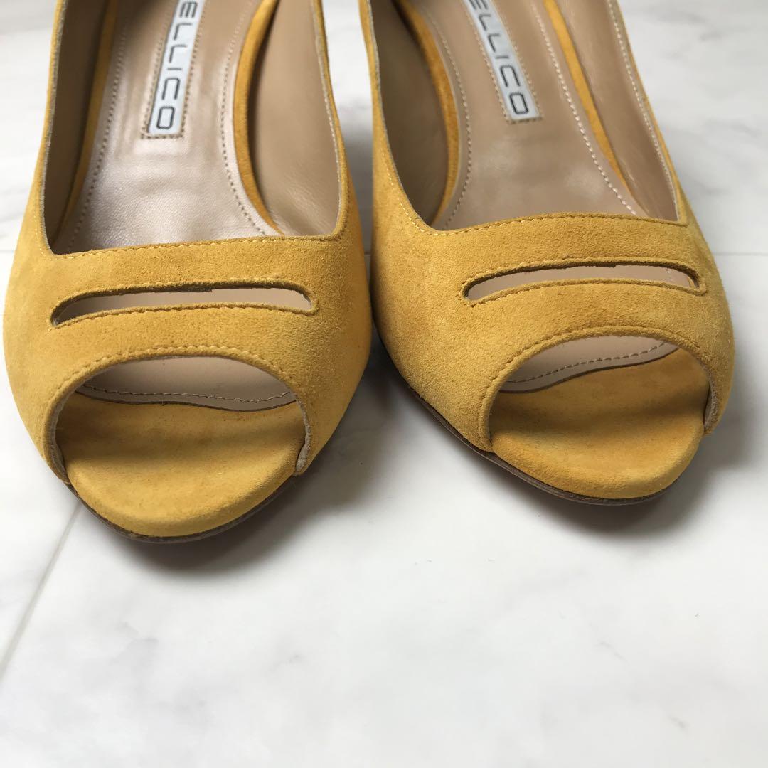 美品　PELLICO スウェード パンプス オープントゥ 38 美品 PELLICO スウェード パンプス オープントゥ 38