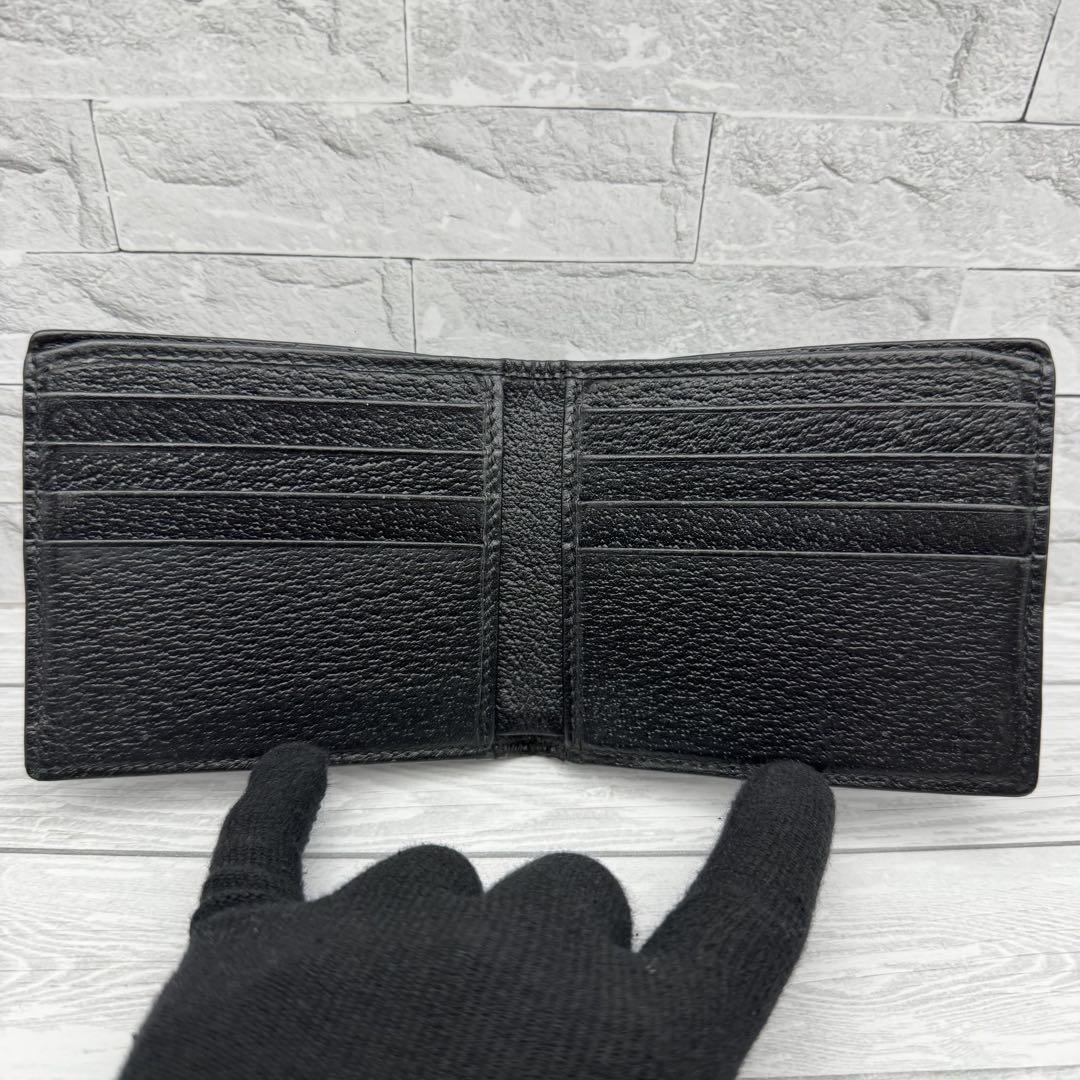 【美品】GUCCI　 二つ折り財布　 アニマリエ　ビー　蜂　レザー　ブラック