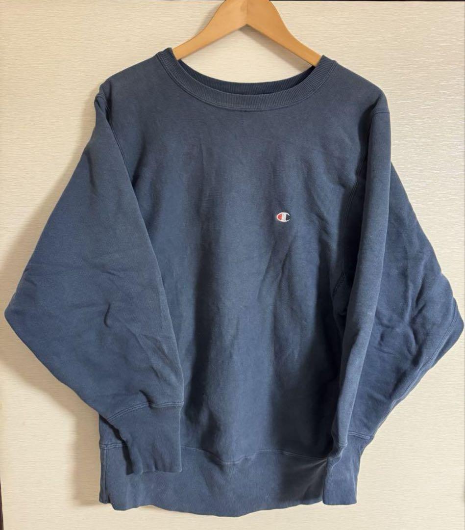 チャンピオン リバースウィーブ 90s ネイビー ダークグレー 目あり