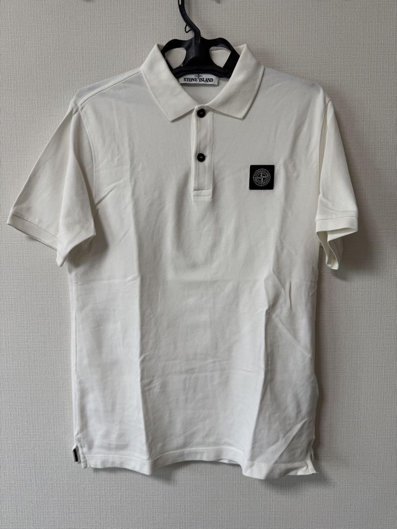 STONE ISLAND ホワイト ポロシャツ Sサイズ