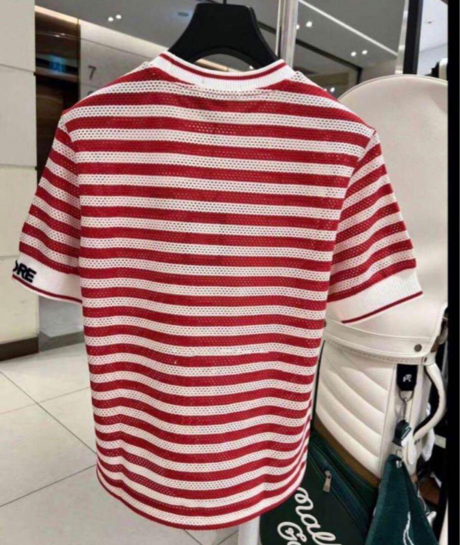 ジーフォア ゴルフ レディース トップス 半袖 Tシャツ ストライプ人気