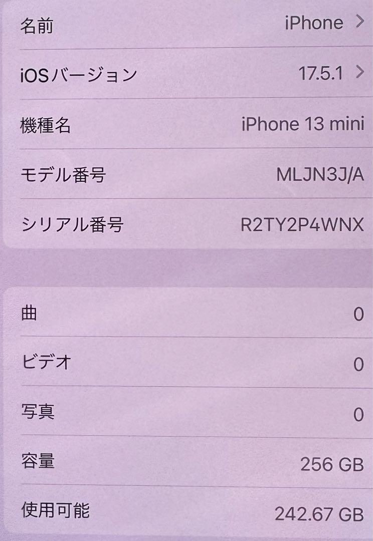 iPhone 13 mini  ブルー　 256GB