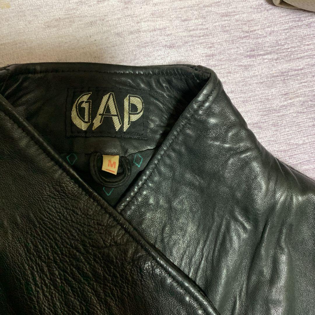 好評得価 80' レザージャケット 黒レディースM aoGFi-m12398416373 GAP 爆買い国産