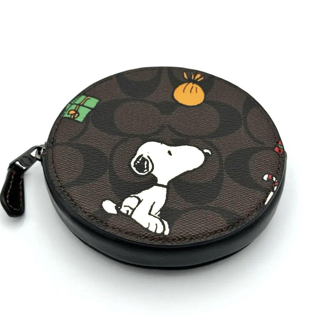 未使用品】 COACH PEANUTS ラウンド コインケース スヌーピー